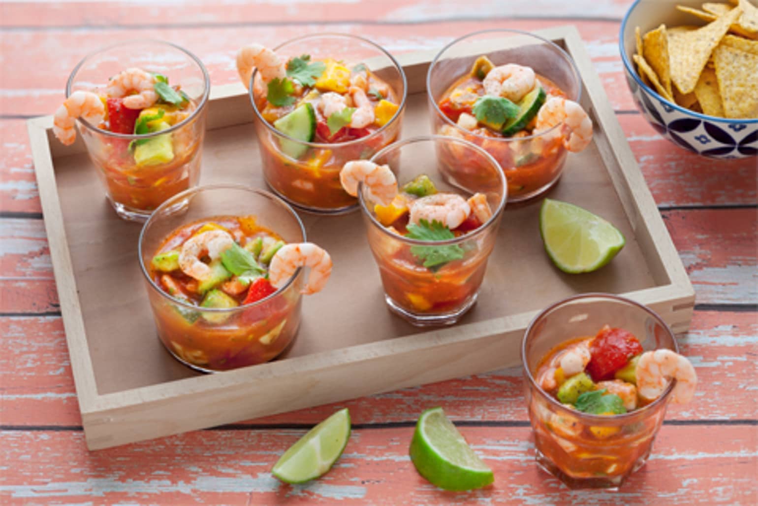 Cocktail Mexicain de crevettes en verrine